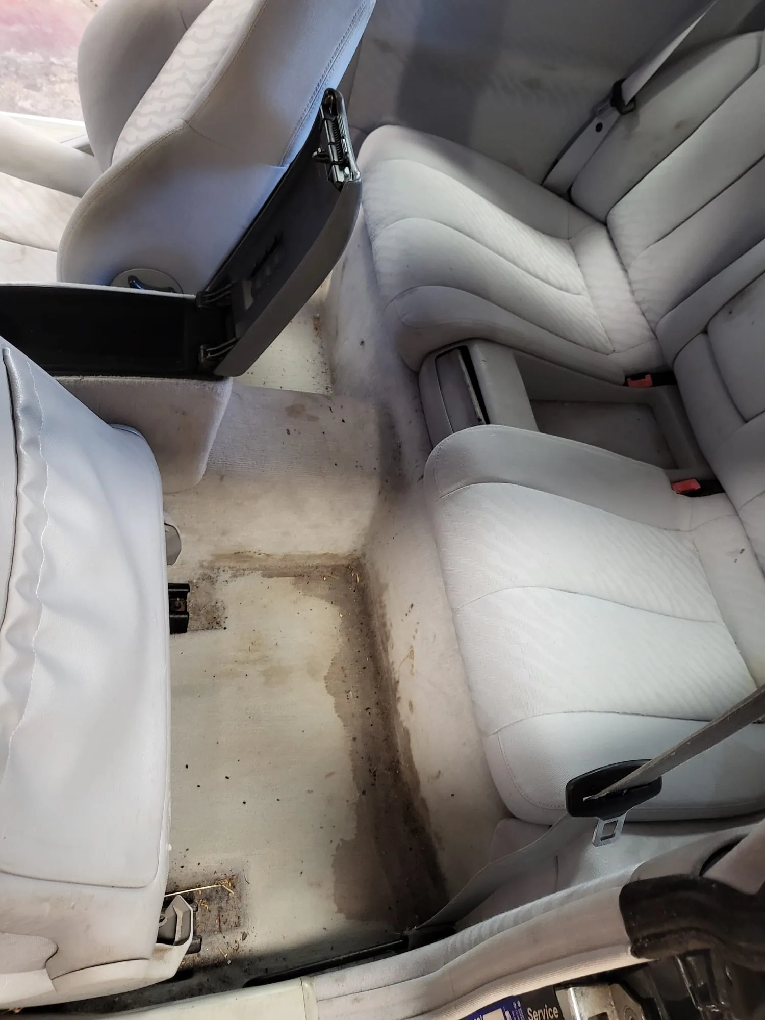 Vorher Rückbank und Teppich